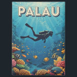 Palau Scuba Diving Travel Magnet<br><div class="desc">Palau, a tropical paradise in Micronesia, is a dream destination for divers, offering unparalleled underwater experiences. Renowned dive sites like Blue Corner feature vibrant coral reefs teeming with marine life, including schools of barracudas, reef sharks, and colourful fish. Divers are treated to dramatic underwater landscapes, such as steep drop-offs and...</div>