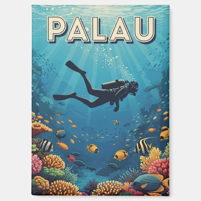 Palau Scuba Diving Travel Magnet (Front)