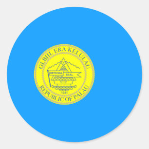 Palauan Flag & Seal, Flag of Palau Classic Round Sticker