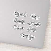 Palavras em Portugues: Dias da Semana Die Cut