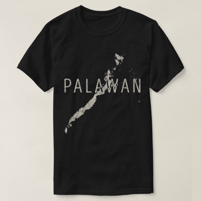 Palawan Map Word Art  Philippine Islands Souvenir  T-Shirt (Design Front)
