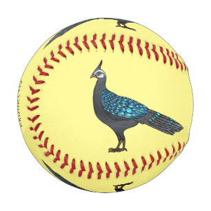 Palawan peacock pheasant bird cartoon illustration baseball