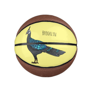 Palawan peacock pheasant bird cartoon illustration mini basketball