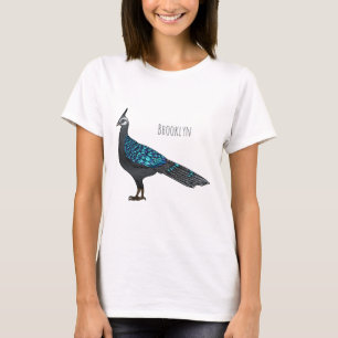 Palawan peacock pheasant bird cartoon illustration T-Shirt