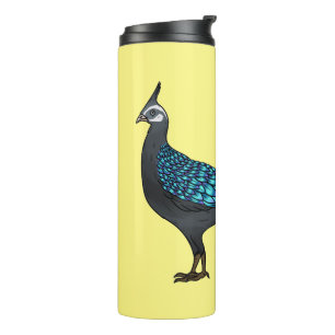 Palawan peacock pheasant bird cartoon illustration thermal tumbler
