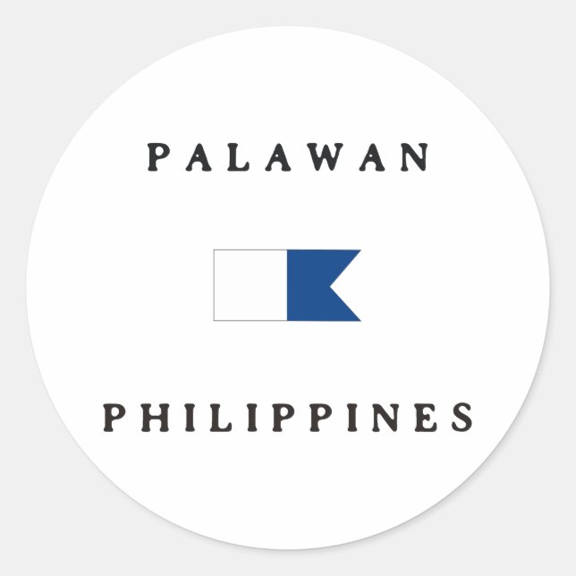 Palawan Philippines Alpha Dive Flag Classic Round Sticker (Front)
