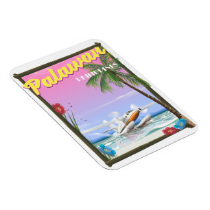 Palawan Philippines flight poster Magnet