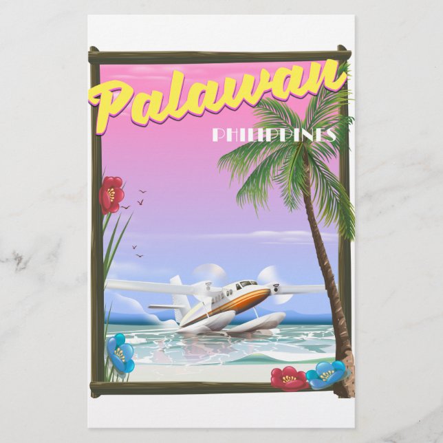 Palawan Philippines flight poster Stationery (Front)