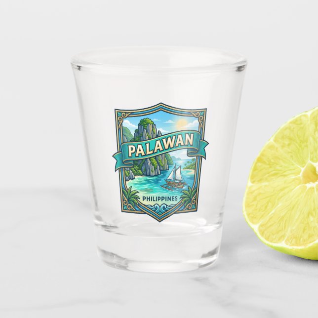 Palawan Philippines Philippines Shot Glass (Front)