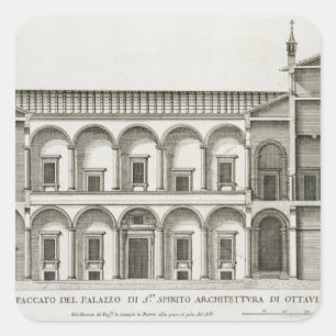 Palazzo di Santo Spirito, from 'Palazzi di Roma', Square Sticker