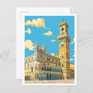 Palazzo Vecchio Florence Italy Vintage Travel Postcard