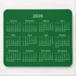 Pale and Forest Green 2026 Calendar Mouse Pad<br><div class="desc">Looking for a sleek and stylish way to keep track of your days? Check out this pale and forest green 2026 calendar mousepad! It makes a great gift for anyone who loves to stay organized. Plus, it's a great way to show off your personality and make your desk look unique...</div>