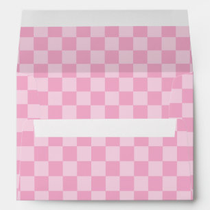 Pale and Light Pink Monotone Checkered Envelope