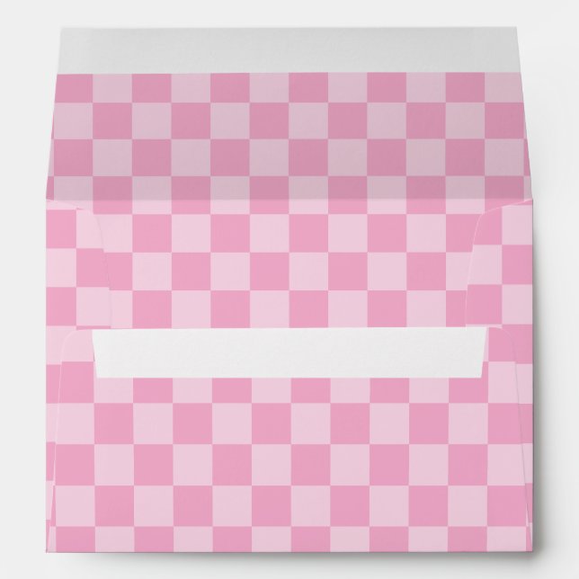 Pale and Light Pink Monotone Chequered Envelope (Back (Bottom))