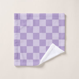 Pale and Pastel Purple Monotone Chequered Wash Cloth