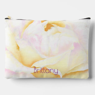 Pale and Pink Rose Accessory Pouch