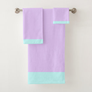  Pale Aqua And Lavender  Bath Towel Set