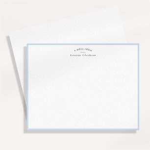 Pale Baby Blue Border Personalised Note Card