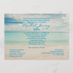 Pale Beach Bat Mitzvah Wedding Invitation