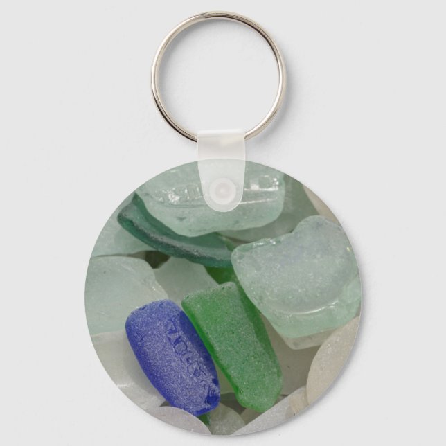 Pale Beach Glass Key Ring (Front)