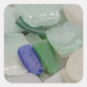 Pale Beach Glass Square Sticker