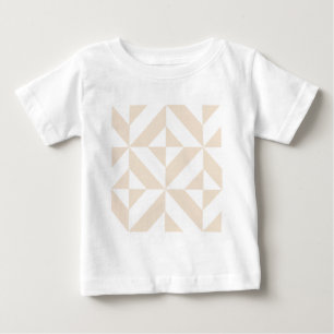 Pale Beige Geometric Deco Cube Pattern Baby T-Shirt