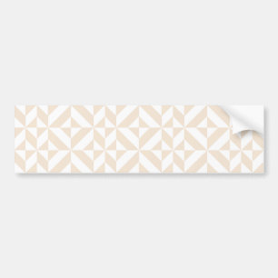 Pale Beige Geometric Deco Cube Pattern Bumper Sticker