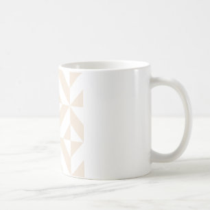 Pale Beige Geometric Deco Cube Pattern Coffee Mug