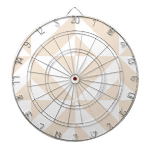 Pale Beige Geometric Deco Cube Pattern Dartboard