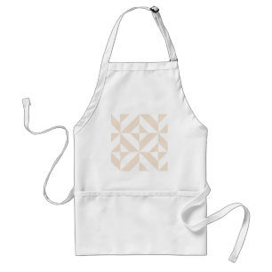 Pale Beige Geometric Deco Cube Pattern Standard Apron