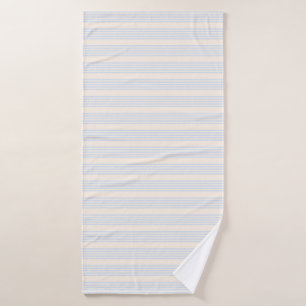 Pale blue and beige five stripes pattern bath towel