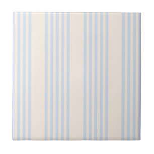 Pale blue and beige five stripes pattern ceramic tile
