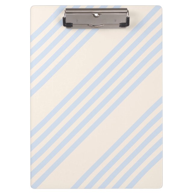 Pale blue and beige five stripes pattern clipboard (Front)