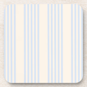 Pale blue and beige five stripes pattern coaster