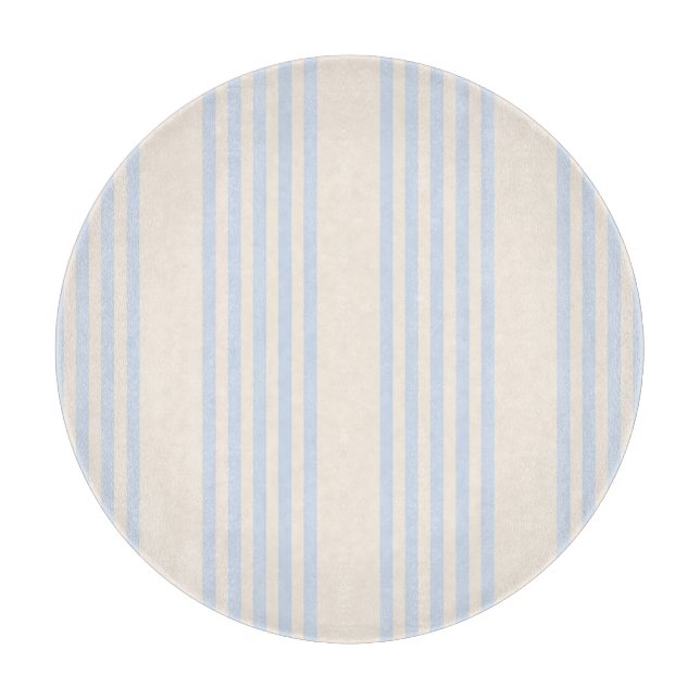 Pale blue and beige five stripes pattern cutting board (Front)