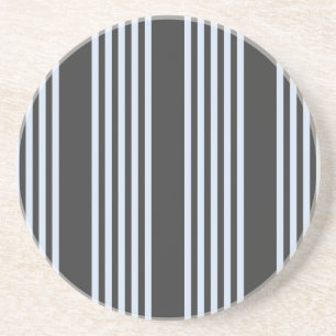 Pale blue and charcoal five stripes pattern coaster