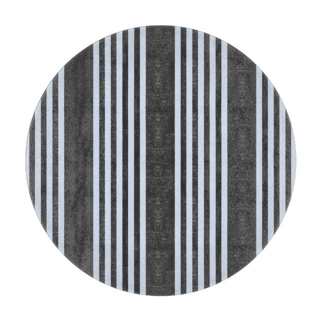 Pale blue and charcoal five stripes pattern cutting board (Front)