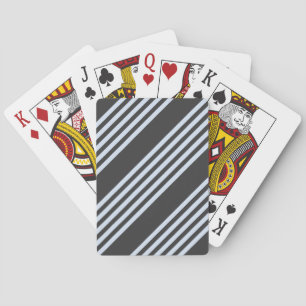 Pale blue and charcoal five stripes pattern playing cards