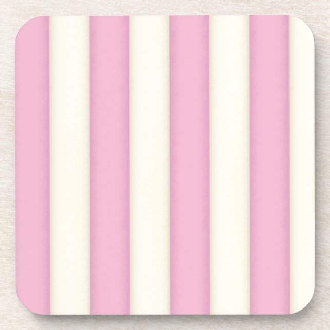 Pale Blue and Ivory Stripes Coaster (Front)