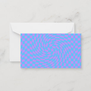 Pale-Blue and Lavender chequered  Card