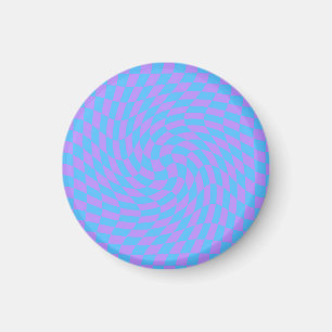 Pale-Blue and Lavender chequered Magnet