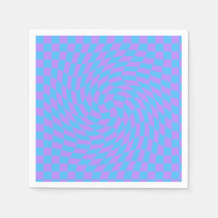 Pale-Blue and Lavender chequered pattern Napkin