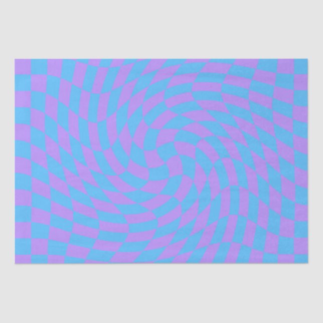 Pale-Blue and Lavender chequered   Tissue Paper (Front)