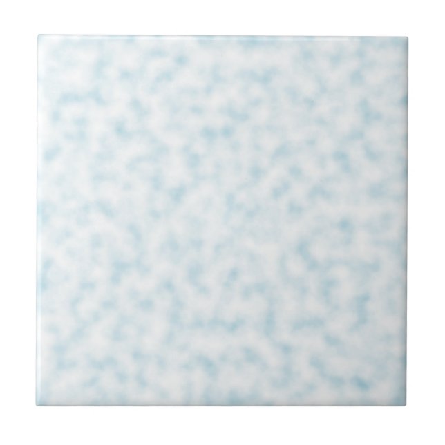 Pale Blue and White Abstract Clouds Pattern Ceramic Tile (Front)