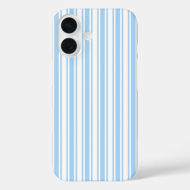 Pale blue and white candy stripes Case-Mate iPhone case (Back)