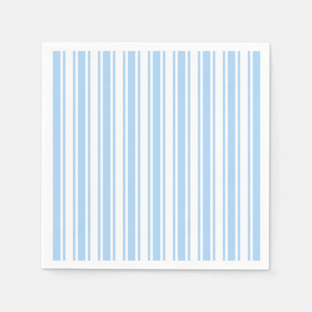 Pale blue and white candy stripes napkin (Front)