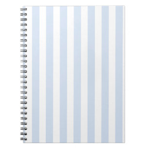 Pale blue and white candy stripes notebook