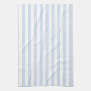 Pale blue and white candy stripes tea towel