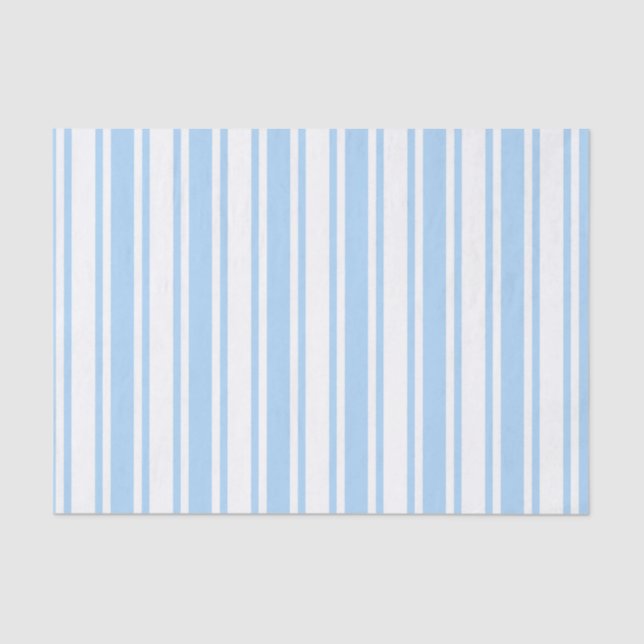 Pale blue and white candy stripes tissue paper (Front)
