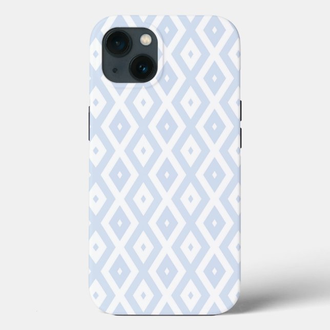 Pale blue and white diamond pattern Case-Mate iPho iPhone Case (Back)